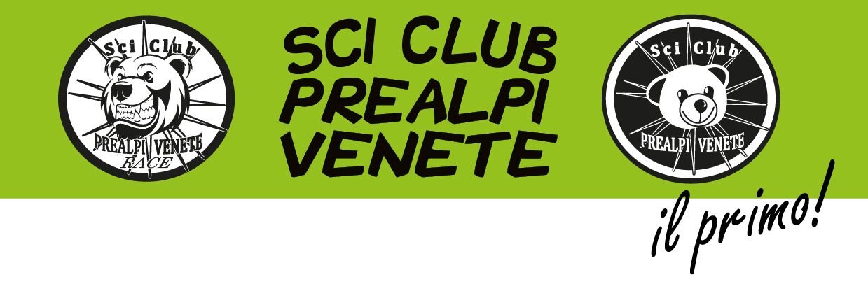 Sci Club Prealpi Venete, il primo! Con i due loghi del club: l'orso del gruppo Race e l'orsetto